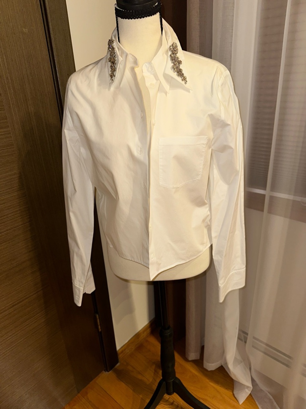Maje women’s White Embellished Collar Shirt size 1